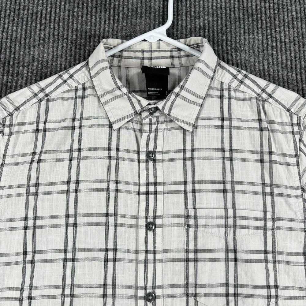 The North Face Shirt Mens Large Gray Plaid Short Sleeve Button Up Outdoor Hiking